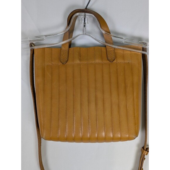 Madewell The Mini Transport Crossbody Bag Bubble Pleat Tan Casual Everyday Purse - Picture 6 of 16